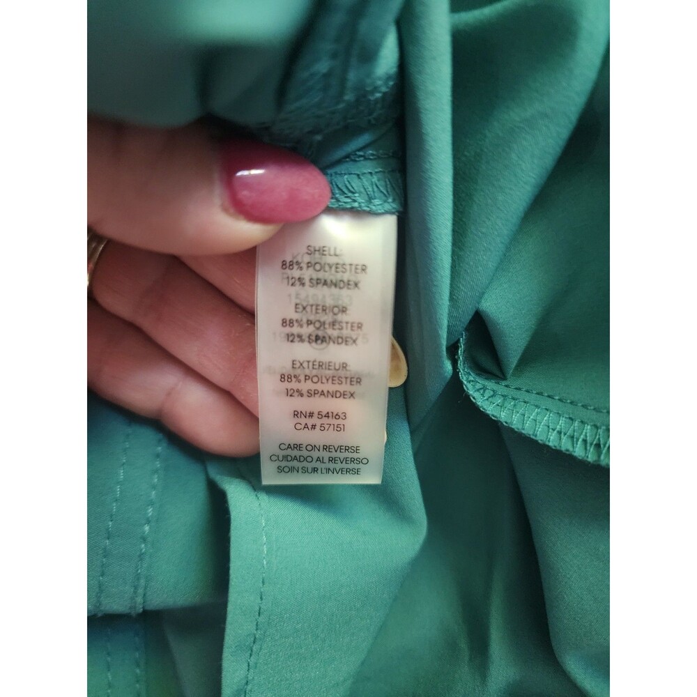 Andrew Marc Women’s Green Solid Sleeveless Button-Front Belted Shirt Dress Sz 12 - Picture 6 of 10